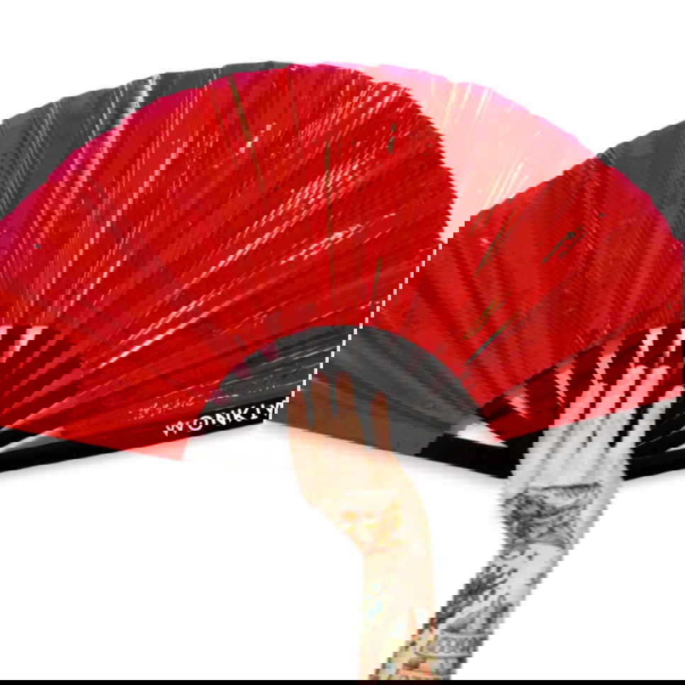 XL Festival Handheld Fan - Iridescent, Raunchy Red