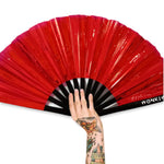 XL Festival Handheld Fan - Iridescent, Raunchy Red