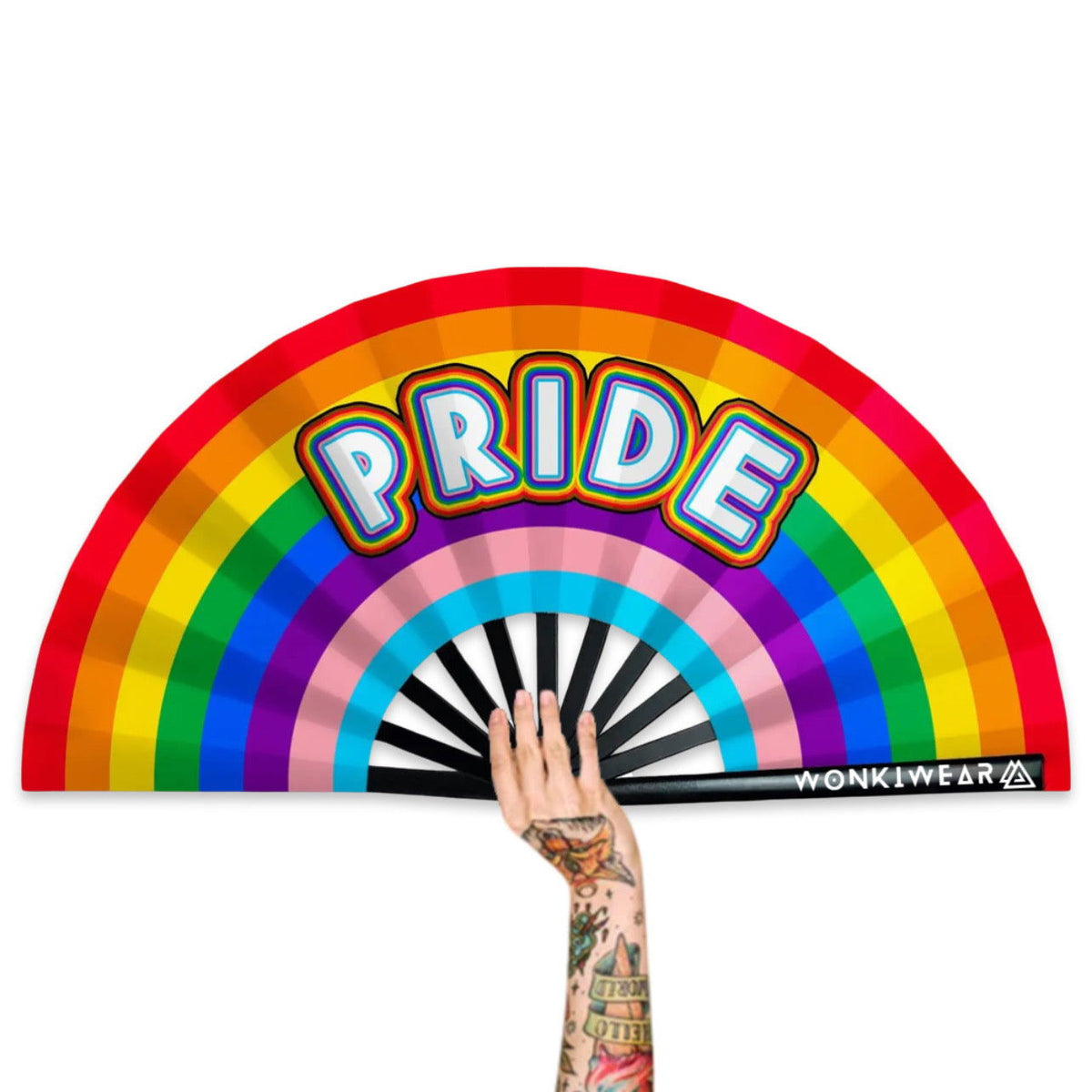 XL Festival Handheld Fan - Rainbow Pride Fan ONLY