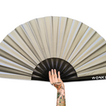 XL Festival Handheld Fan - Shimmery Metallic, Silver Fan ONLY