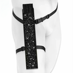 XL Festival Handheld Fan - Silky Tripping Fan WITH black shimmer holster