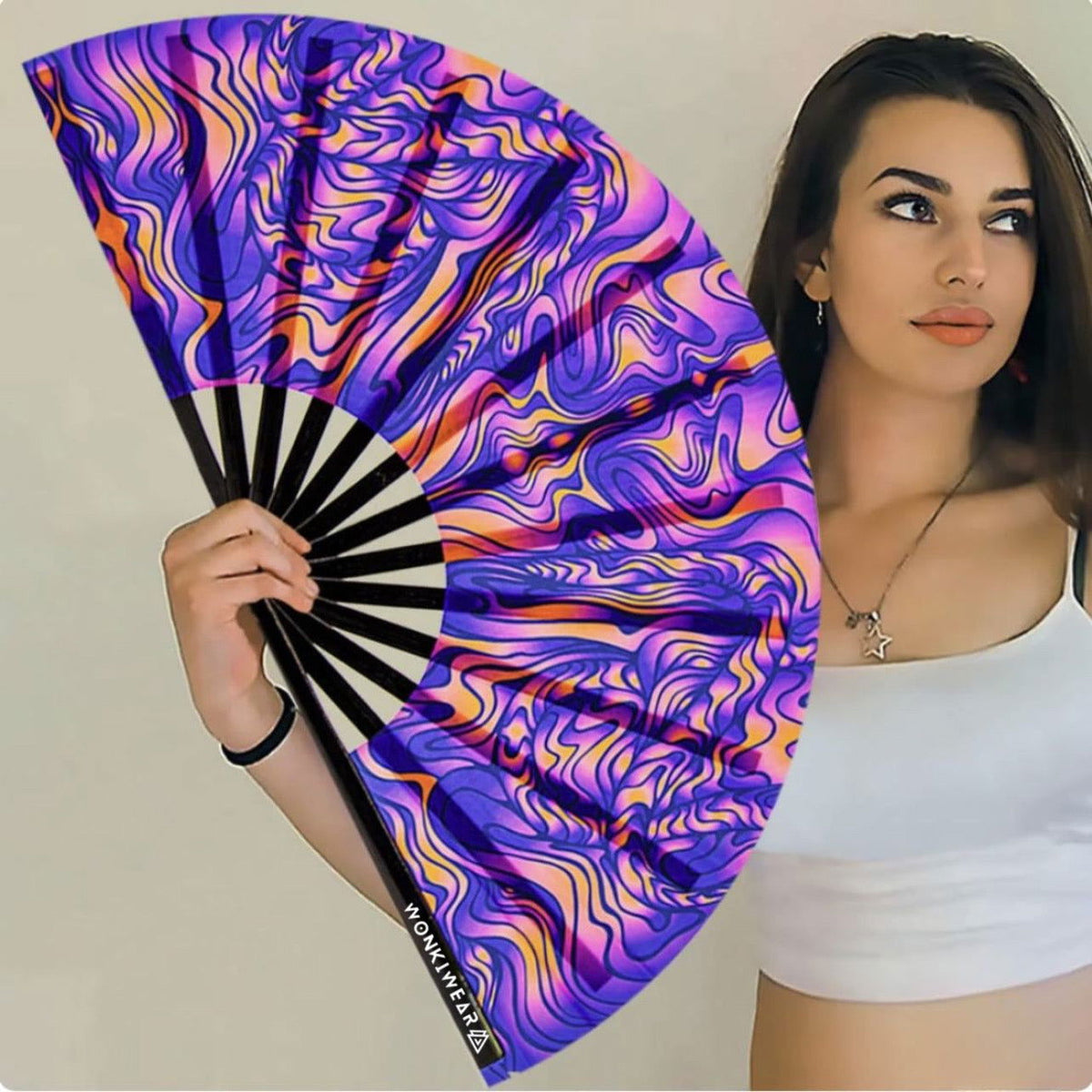 XL Festival Handheld Fan - UV Reactive, Sunset Session