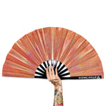 XL Foldable Handheld Fan - Galaxy Range, Venus Holographic Metallic Orange Large 13.5 inch Fan ONLY