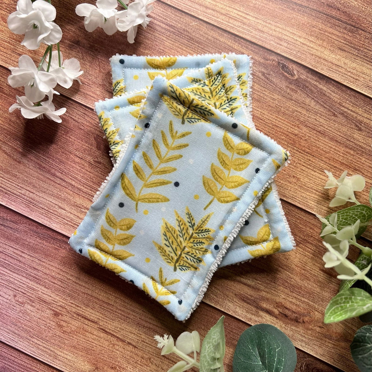 Yellow Foliage Reusable Exfoliating Pads