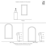 Yōko- Black Metal Gentle Arch Mirror - 150cm x 60cm,