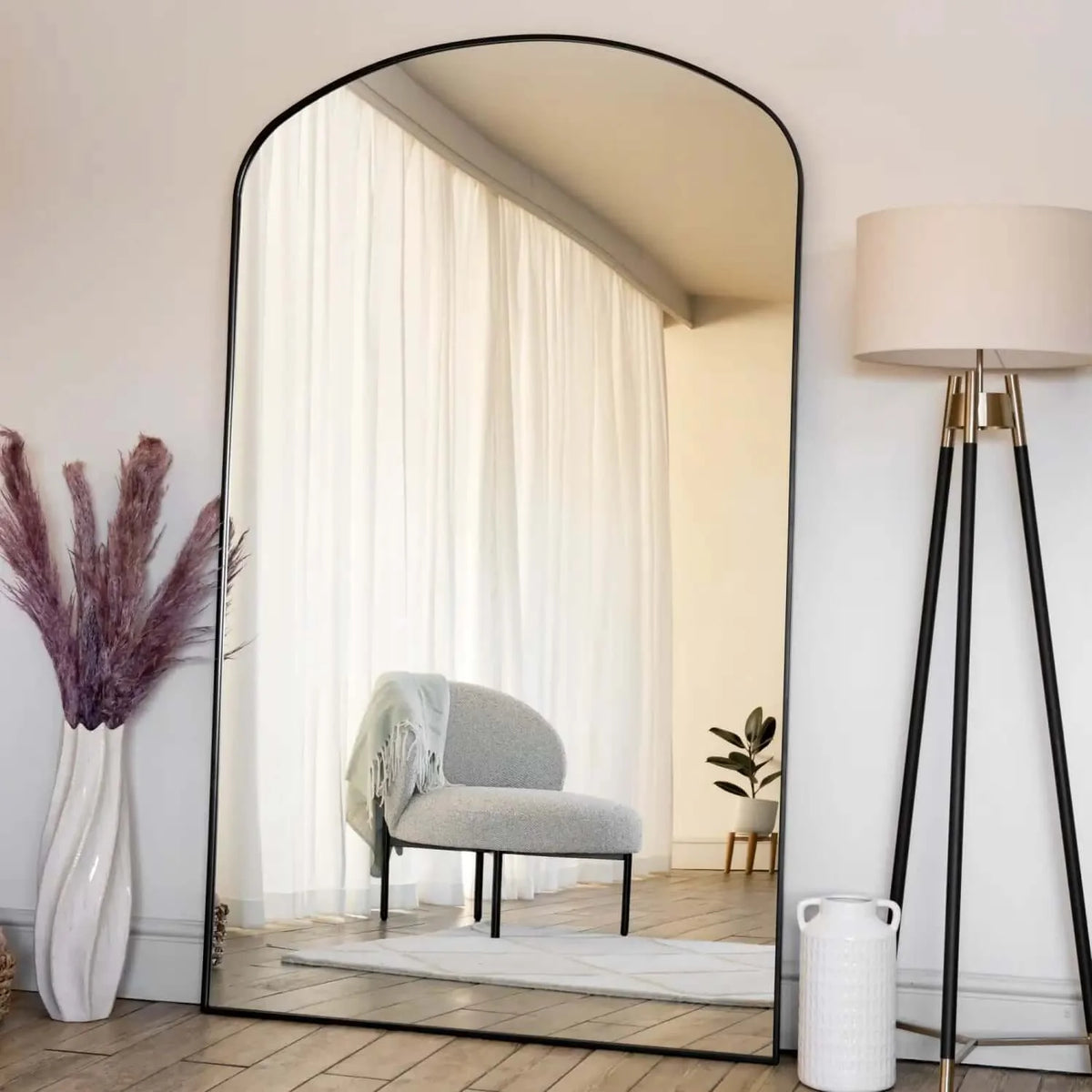 Yōko- Black Metal Gentle Arch Mirror - 200cm x 120cm