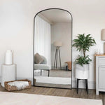 Yōko - Full Length Black Metal Gentle Arch Mirror - 180cm x 90cm