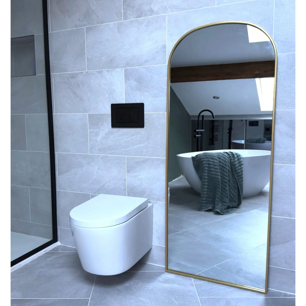 Yōko- Gold Metal Gentle Arch Mirror - 150cm x 60cm.