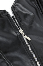 YesX Black Faux Leather Corset & Skirt