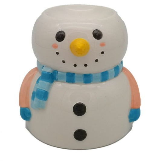 Snowman Shaped Christmas Ceramic Oil Burner - ScentiMelti Wax Melts