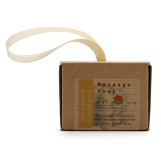 Boxed Single Massage Soaps - Geranium & Sandalwood - ScentiMelti Wax Melts