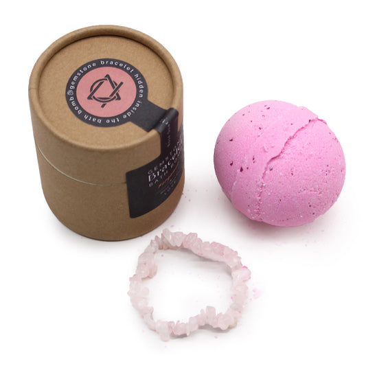 Rose Quartz Gem Bracelet Bath Bomb - ScentiMelti Wax Melts