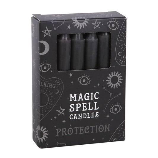 Set of 12 Black 'Protection' Spell Candles - ScentiMelti Wax Melts
