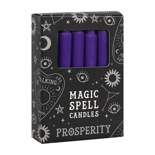 Set of 12 Purple 'Prosperity' Spell Candles - ScentiMelti Wax Melts