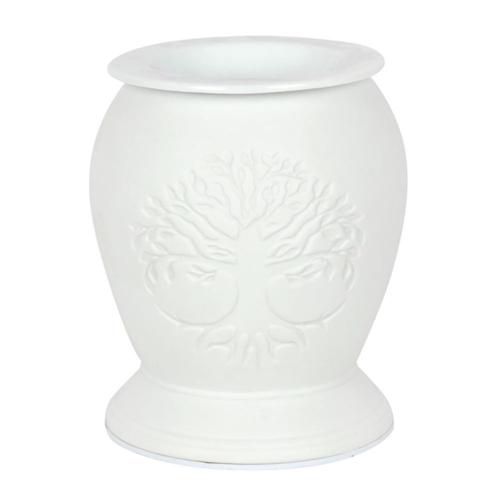 Tree of Life White Ceramic Electric Oil Burner - ScentiMelti Wax Melts