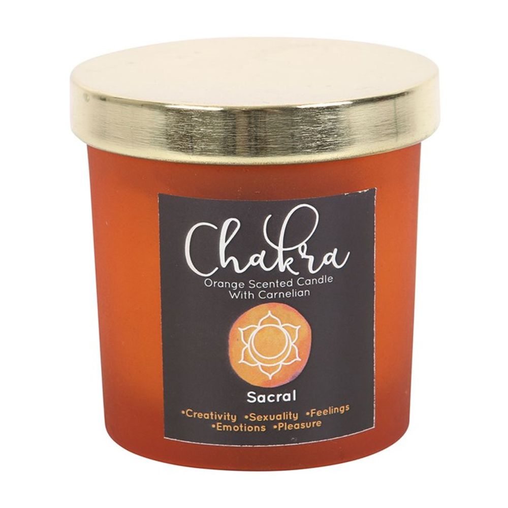 Sacral Chakra Orange Crystal Chip Candle - ScentiMelti Wax Melts