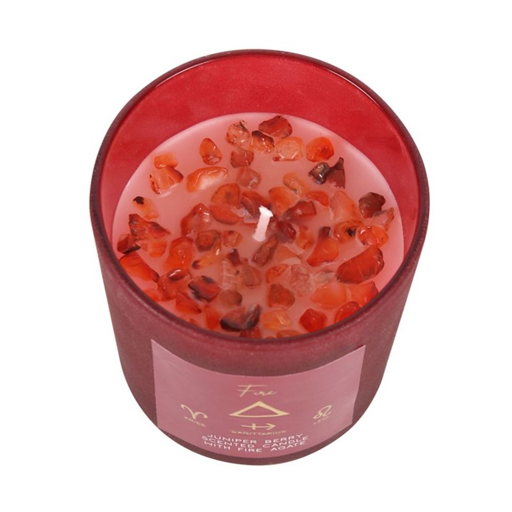 Fire Element Juniper Berry Crystal Chip Candle - ScentiMelti Wax Melts