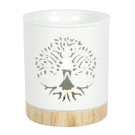 White Tree of Life Cut Out Oil Burner - ScentiMelti Wax Melts