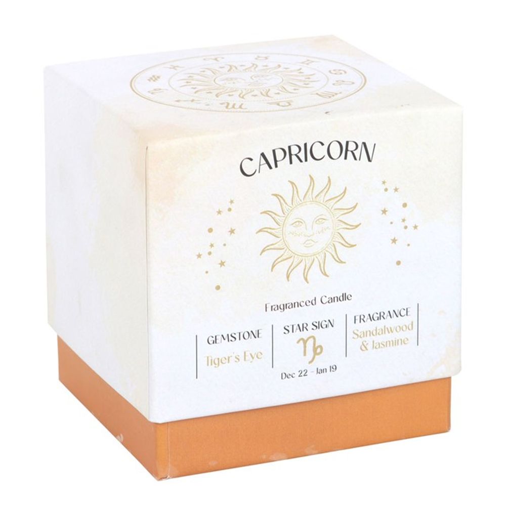 Capricorn Sandalwood & Jasmine Gemstone Zodiac Candle - ScentiMelti Wax Melts