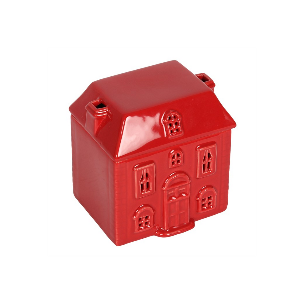 Red Ceramic House Oil Burner - ScentiMelti Wax Melts