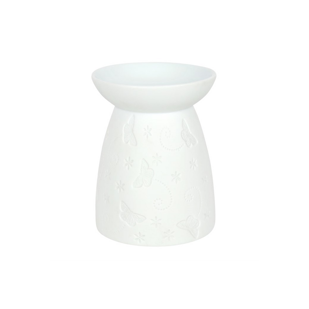 White Ceramic Butterfly Oil Burner - ScentiMelti Wax Melts