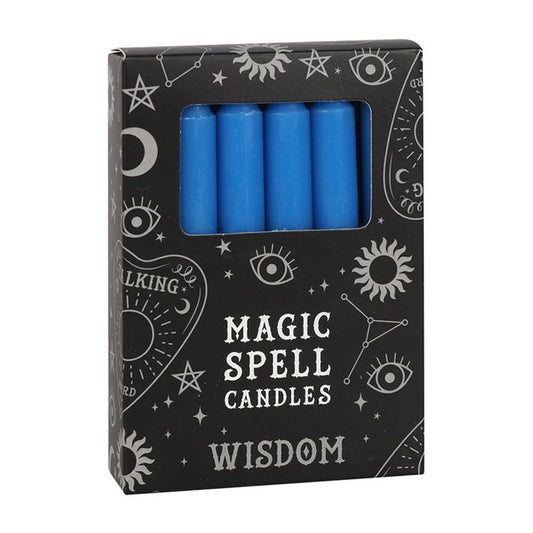 Set of 12 Blue 'Wisdom' Spell Candles - ScentiMelti Wax Melts