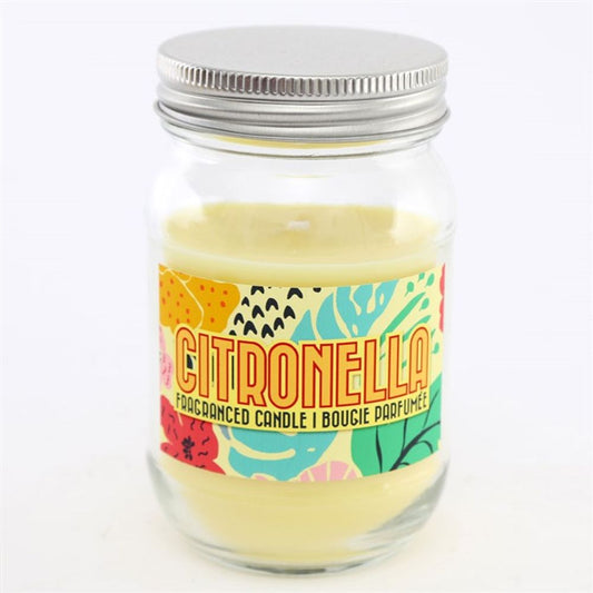 12cm Citronella Mason Jar Candle - ScentiMelti Wax Melts