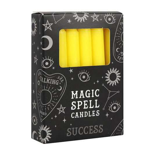 Set of 12 Yellow 'Success' Spell Candles - ScentiMelti Wax Melts