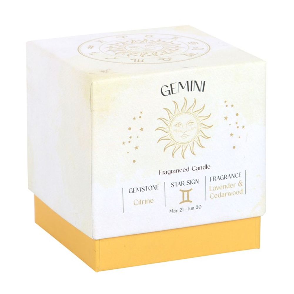 Gemini Lavender & Cedarwood Gemstone Zodiac Candle - ScentiMelti Wax Melts