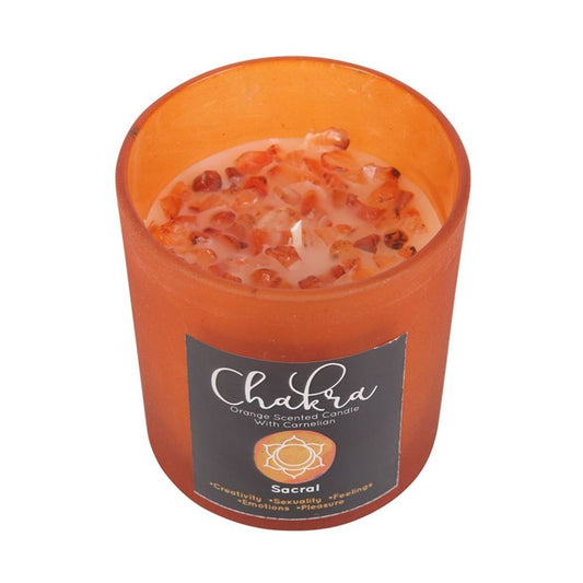 Sacral Chakra Orange Crystal Chip Candle - ScentiMelti Wax Melts