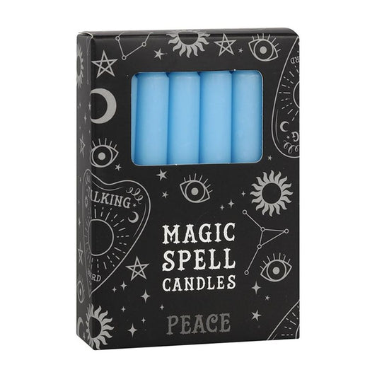 Set of 12 Light Blue 'Peace' Spell Candles - ScentiMelti Wax Melts