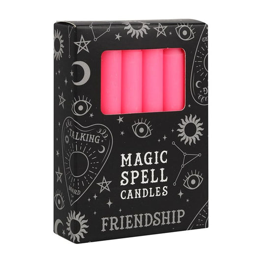 Set of 12 Pink 'Friendship' Spell Candles - ScentiMelti Wax Melts