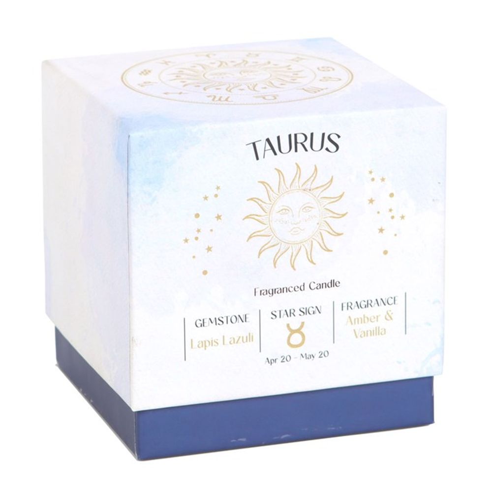 Taurus Amber & Vanilla Gemstone Zodiac Candle - ScentiMelti Wax Melts