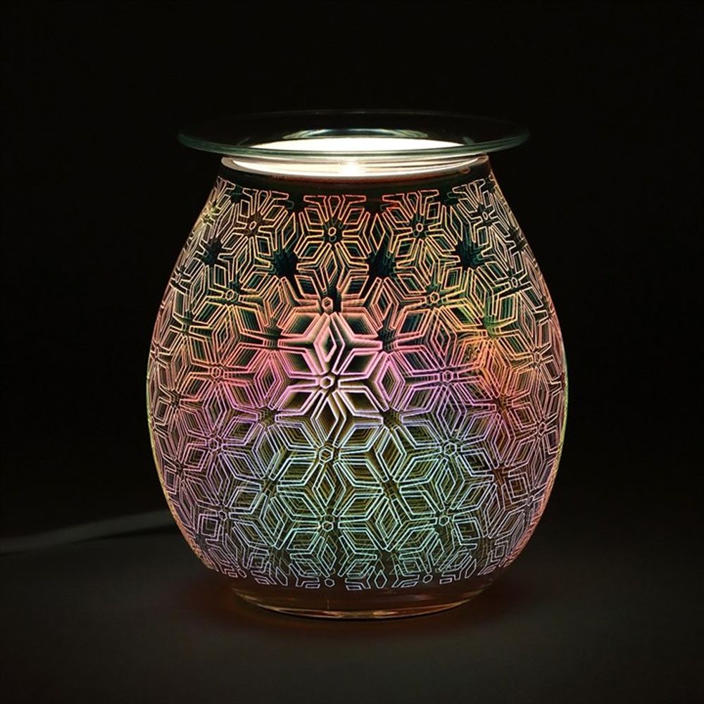 3D Geometric Flower Light Up Electric Oil Burner - ScentiMelti Wax Melts