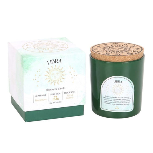 Libra Sweet Jasmine Gemstone Zodiac Candle - ScentiMelti Wax Melts
