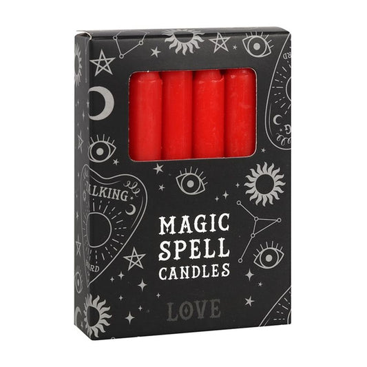 Set of 12 Red 'Love' Spell Candles - ScentiMelti Wax Melts