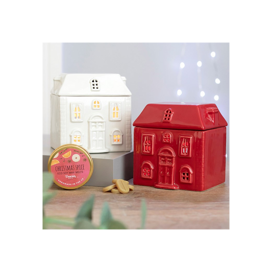 Red Ceramic House Oil Burner - ScentiMelti Wax Melts
