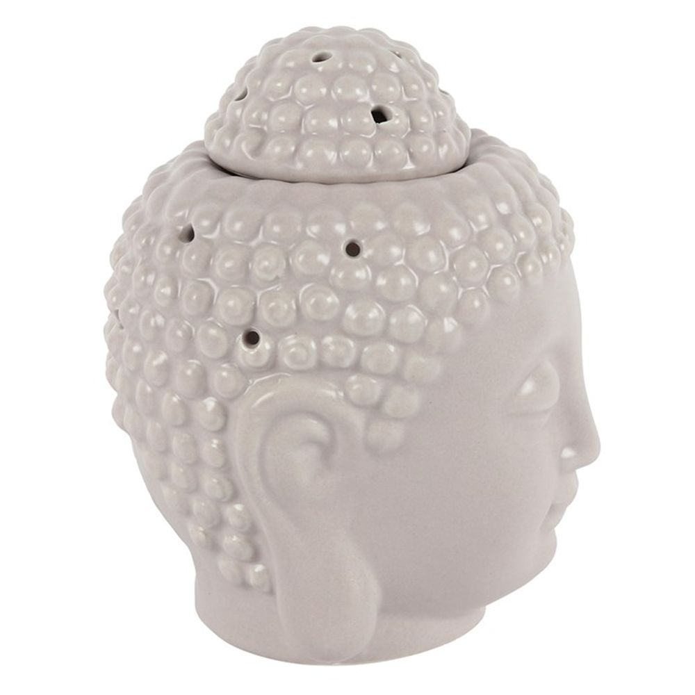 Small Grey Buddha Head Oil Burner - ScentiMelti Wax Melts
