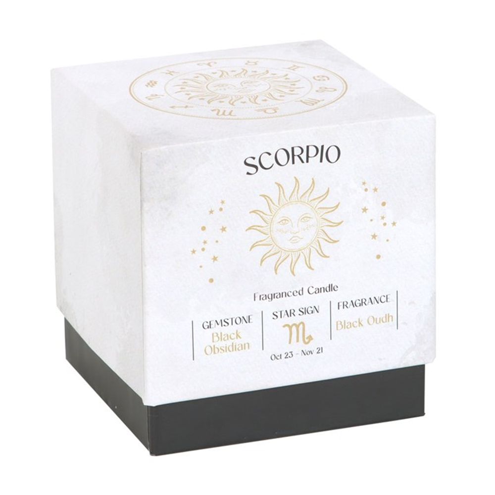 Scorpio Black Oudh Gemstone Zodiac Candle - ScentiMelti Wax Melts