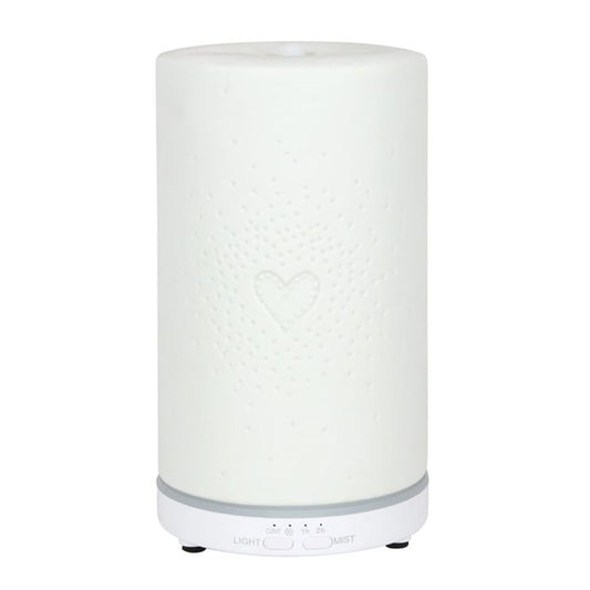White Ceramic Heart Scatter Electric Aroma Diffuser - ScentiMelti Wax Melts