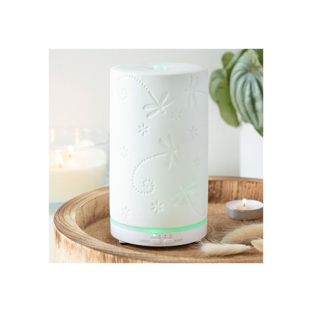 White Ceramic Dragonfly Electric Aroma Diffuser - ScentiMelti Wax Melts