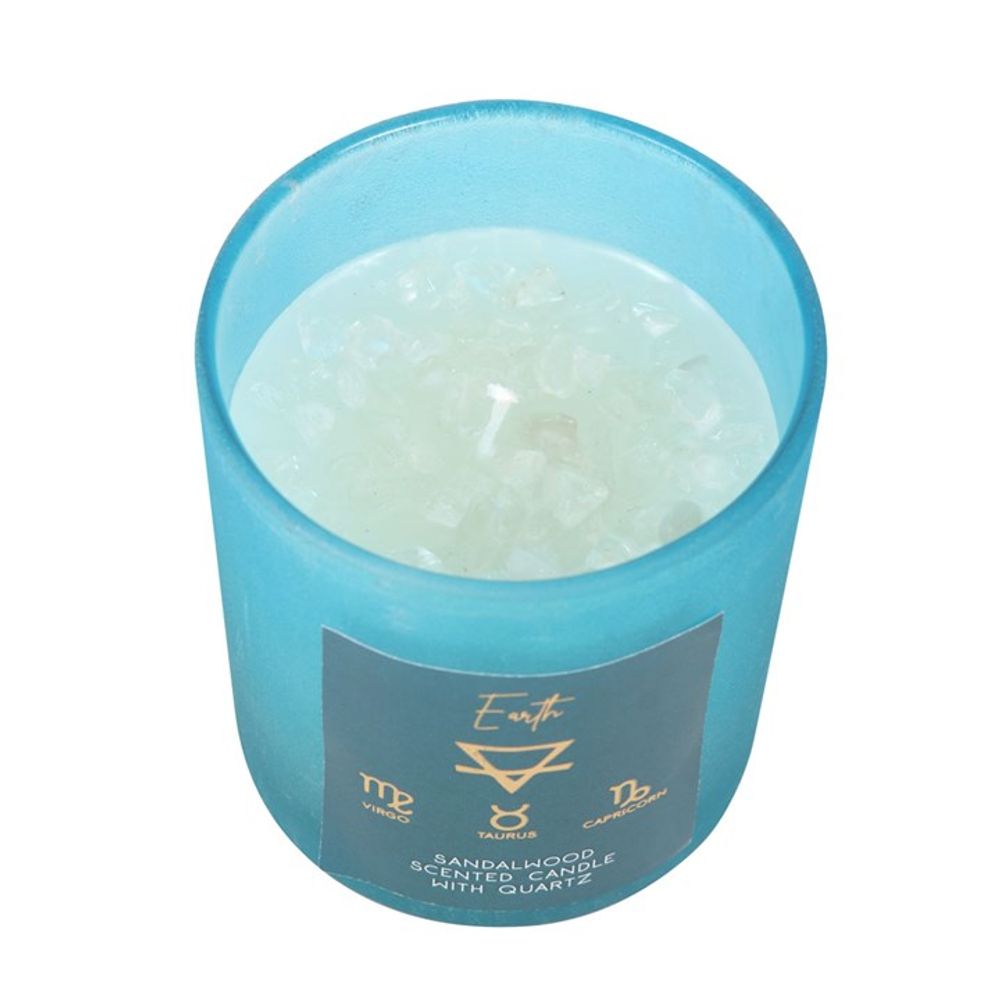 Earth Element Sandalwood Crystal Chip Candle - ScentiMelti Wax Melts