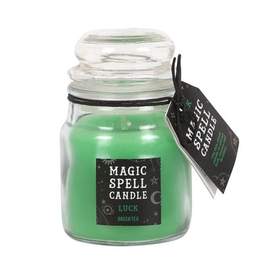 Green Tea 'Luck' Spell Candle Jar - ScentiMelti Wax Melts