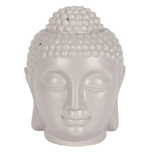 Large Grey Buddha Head Oil Burner - ScentiMelti Wax Melts