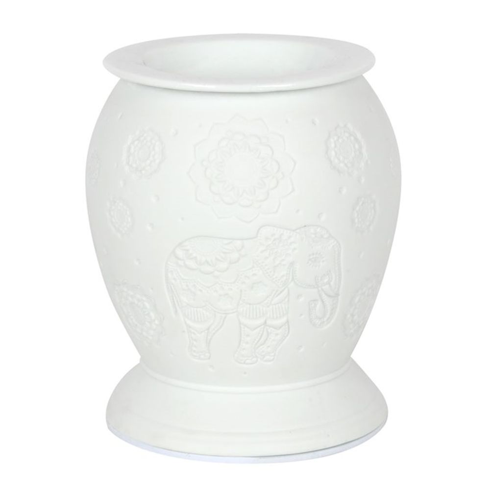 Elephant White Ceramic Electric Oil Burner - ScentiMelti Wax Melts