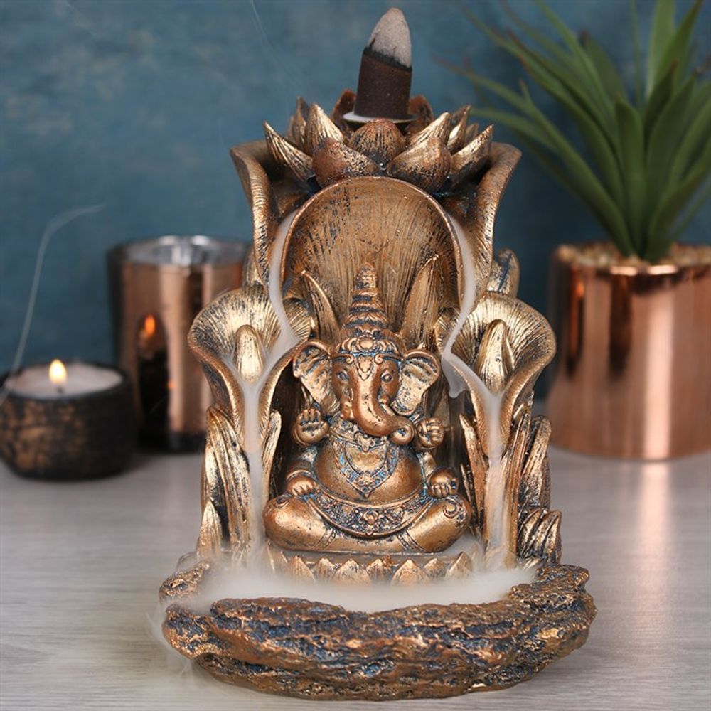 Bronze Ganesh Backflow Incense Burner - ScentiMelti Wax Melts