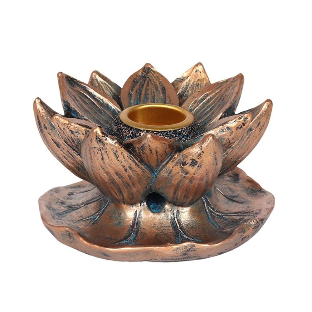 Bronze Lotus Backflow Incense Burner - ScentiMelti Wax Melts