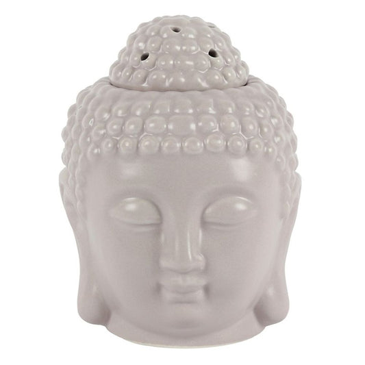 Small Grey Buddha Head Oil Burner - ScentiMelti Wax Melts