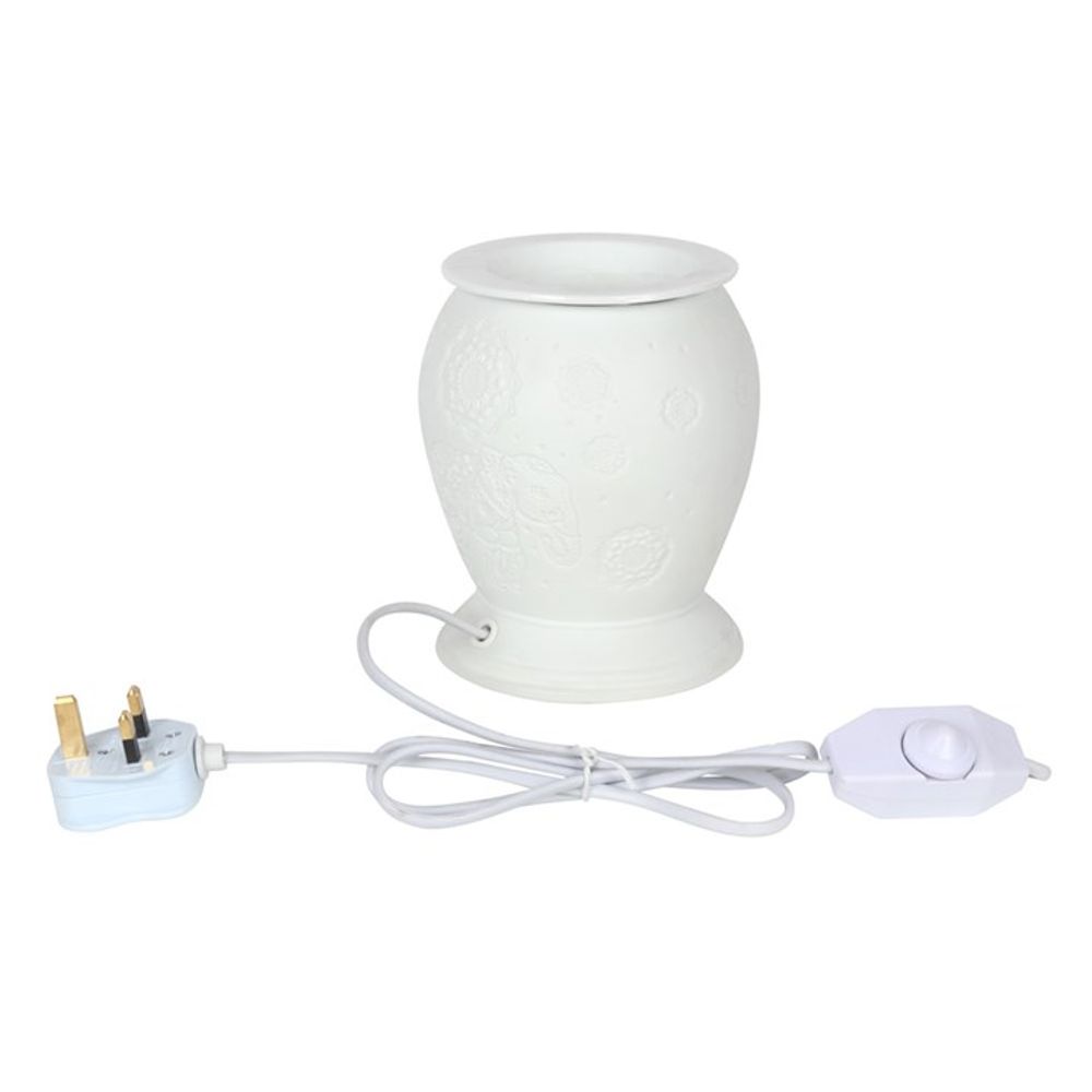 Elephant White Ceramic Electric Oil Burner - ScentiMelti Wax Melts
