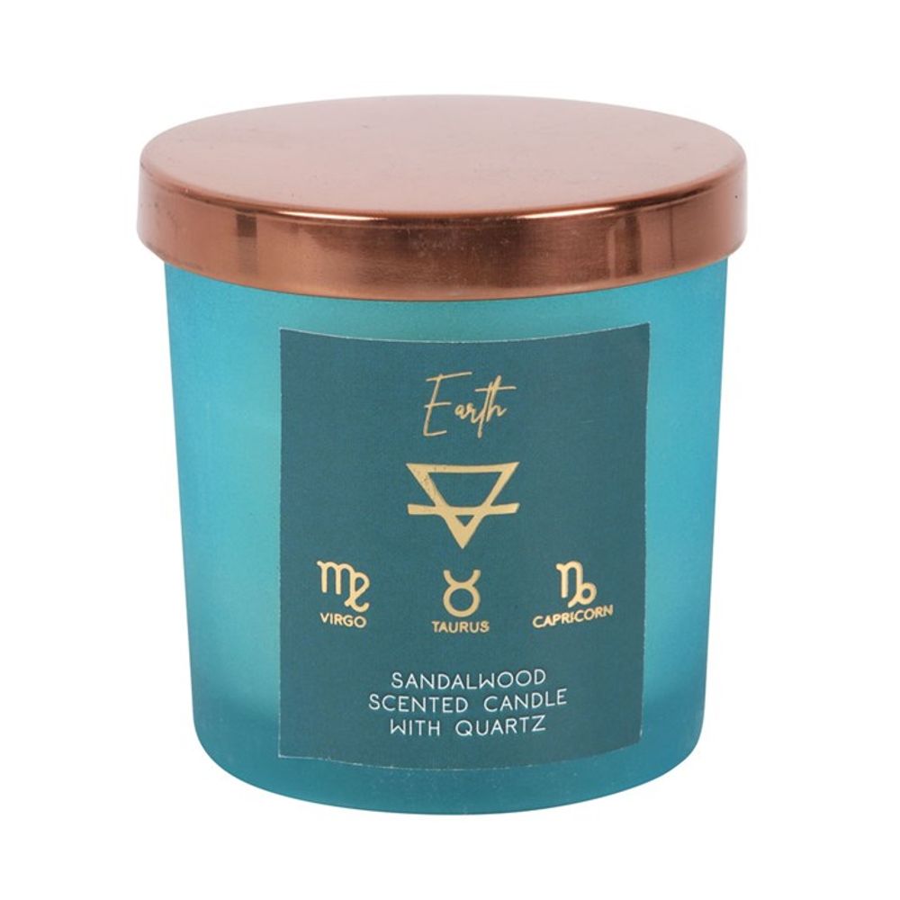 Earth Element Sandalwood Crystal Chip Candle - ScentiMelti Wax Melts